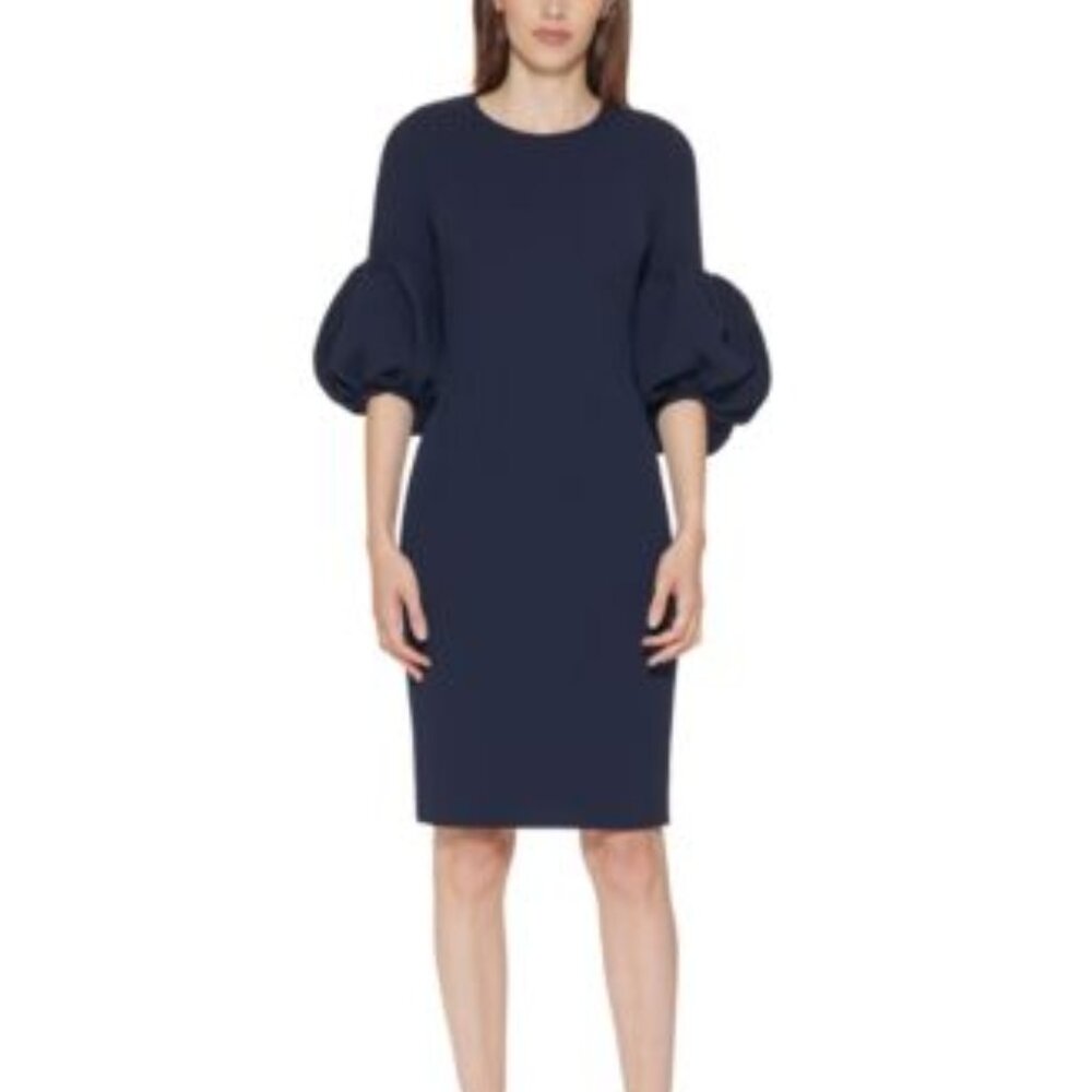 NWT Calvin Klein Bubble-Sleeve Navy Shift Dress